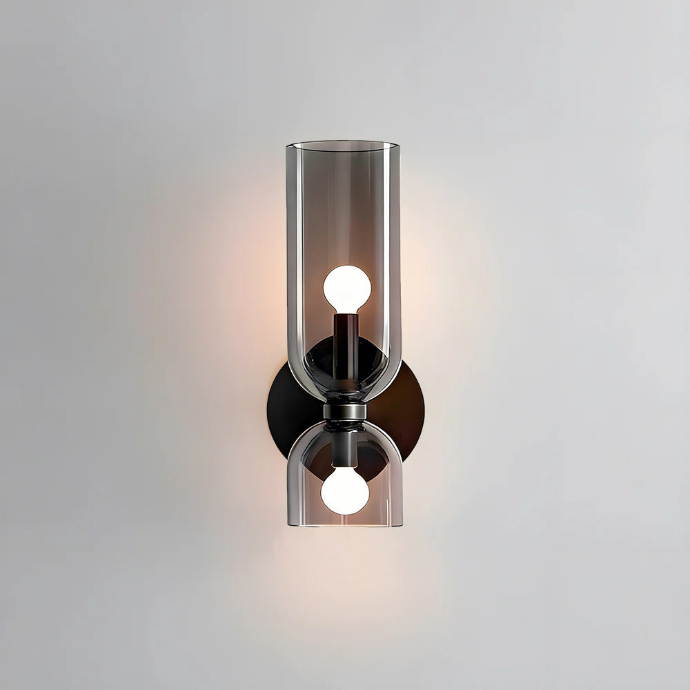 Dual-Arm Sconce with Clear Glass Shades 14 Inch Height Swivel Heads for Bedside Task Reading Hallway Entry Hardwired 110V E12 Socket Up to 4 | Thomler