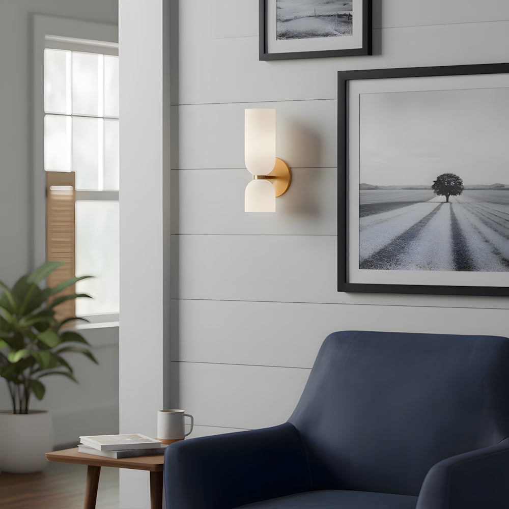 Dual-Arm Sconce with Clear Glass Shades 14 Inch Height Swivel Heads for Bedside Task Reading Hallway Entry Hardwired 110V E12 Socket Up to 4 | Thomler