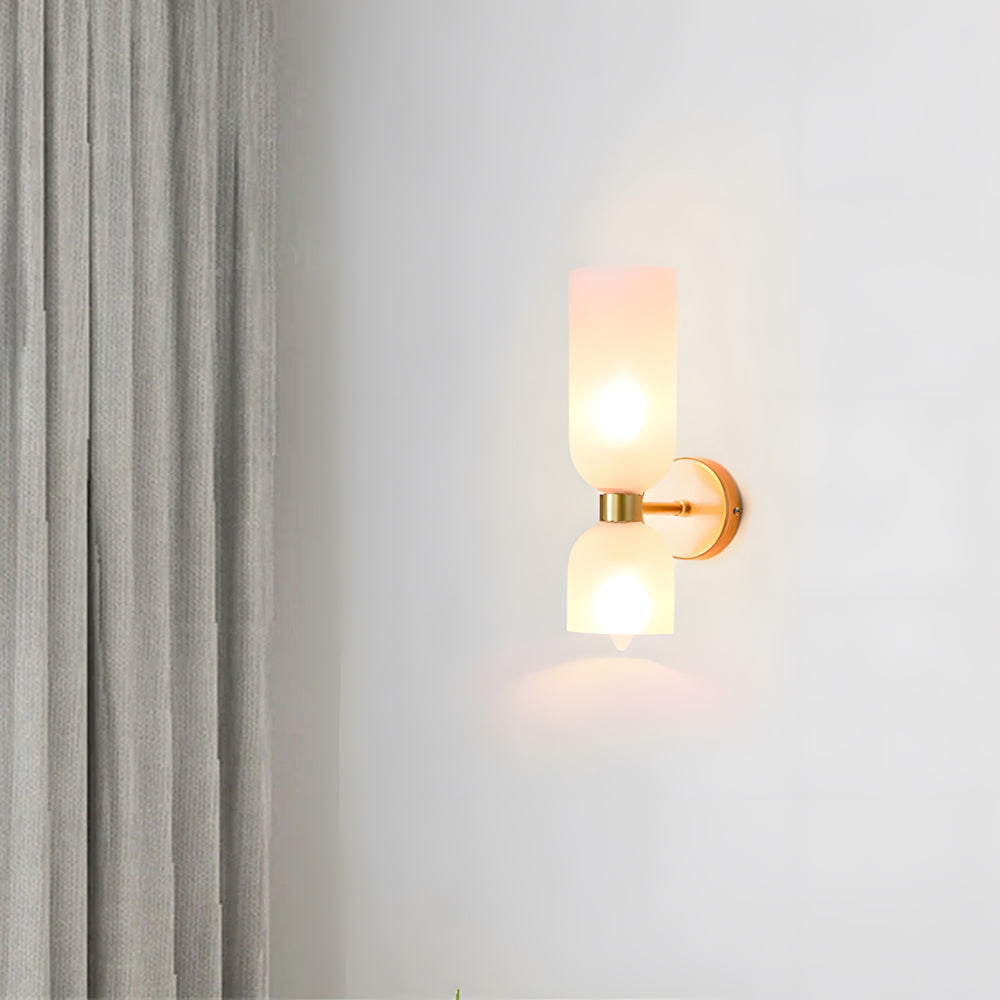 Dual-Arm Sconce with Clear Glass Shades 14 Inch Height Swivel Heads for Bedside Task Reading Hallway Entry Hardwired 110V E12 Socket Up to 4 | Thomler