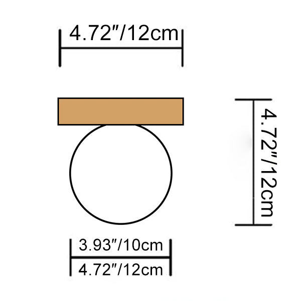 Metal Sconce with Glass Dome – Compact 4.7-Inch Fixture for Hallways, Bedrooms & Entryways – E26 Base 6W Indoor Accent Lighting – Rust-Proof | Thomler