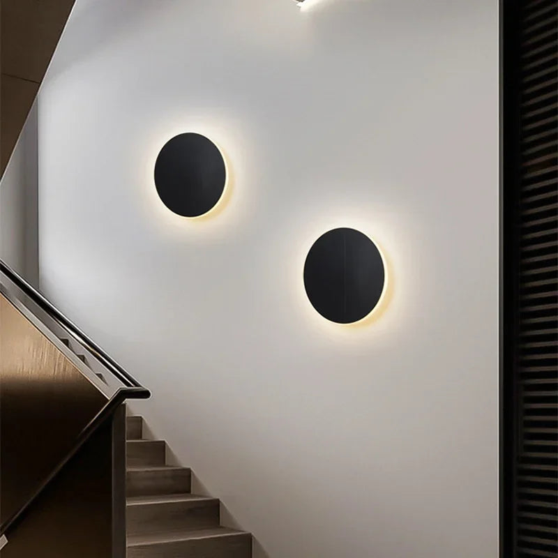 Round LED Sconce 10W Aluminum Fixture 12 Inch Warm White Light for Bedroom Hallway Living Room Modern Minimalist Touch Control or Standard S | Thomler