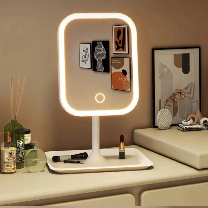 Lighted Makeup Mirror with Touch Control, Cordless Vanity Mirror with 3 Color Temperatures, Adjustable Brightness for Bedroom & Bathroom | Thomler