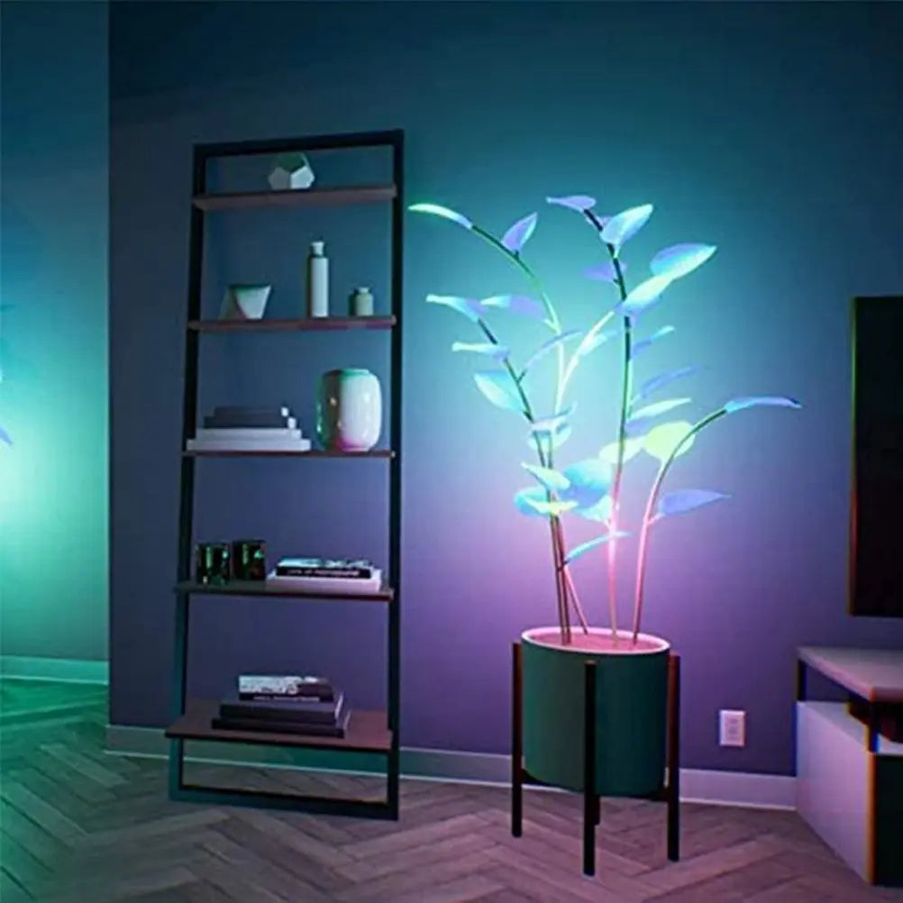 Smart App-Controlled LED Faux Plant Light 39 in Tall Ambient Floor Lamp with Lifelike Foliage for Living Room Bedroom Office Home Decor | Thomler