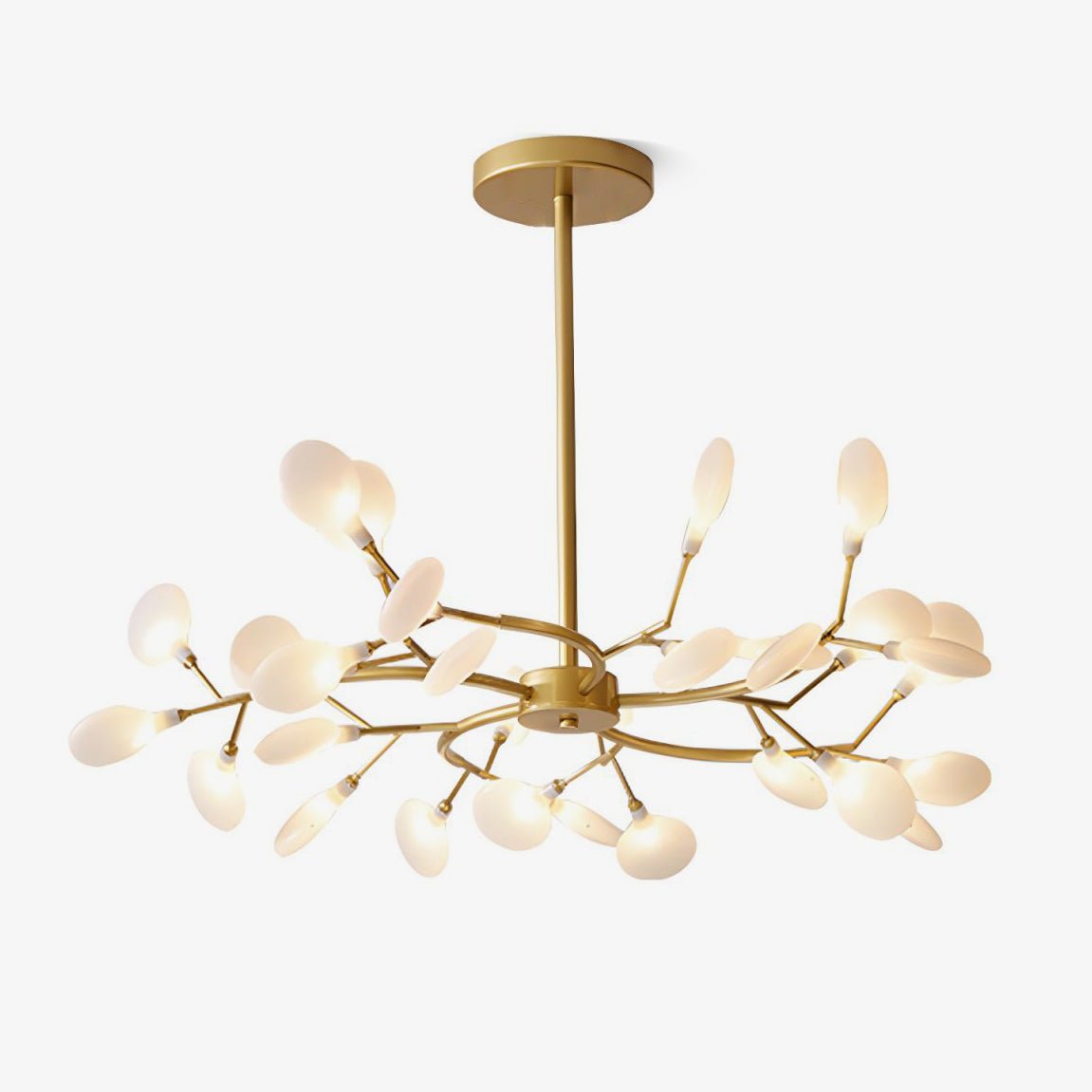 Acryl takkenkroonluchter met instelbare ledverlichting voor eetkamer & hal - 30 tot 63 lichtgevende takken - Dimbaar goudkleurig of zwart metalen afwerking