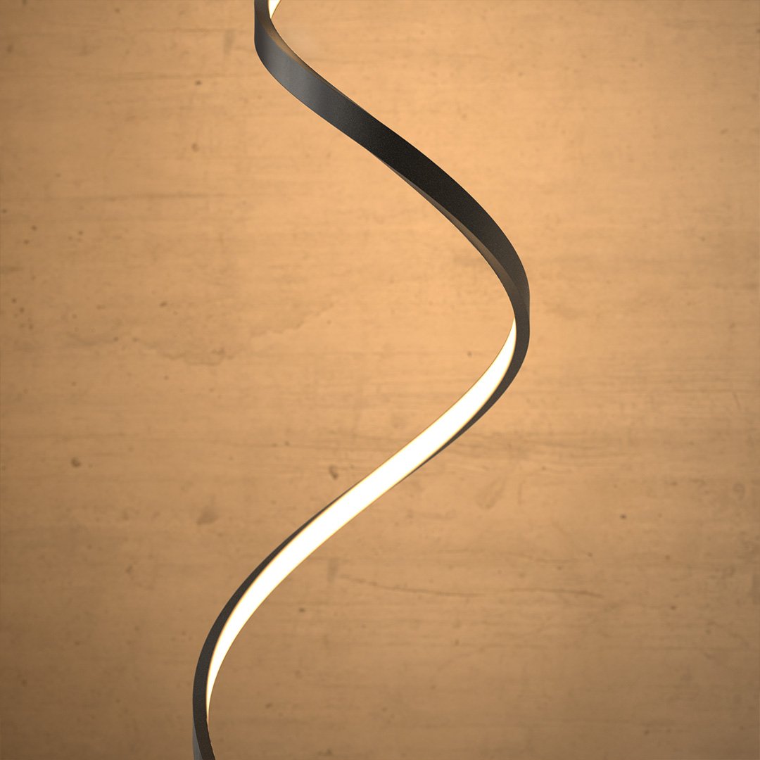 Sculptural Spiral LED Standing Lamp 52 inches Adjustable Brightness Aluminum Contemporary Living Room Bedroom Home Office Remote Dimmable | Thomler