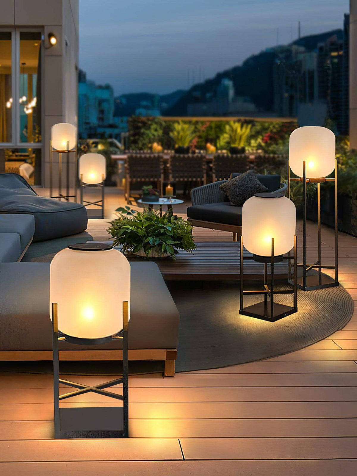 Solar-LED-Terrassen-Laternenpfahl 48 cm, einstellbare Farbtemperatur, Edelstahl, wetterbeständige Garten- und Wegbeleuchtung