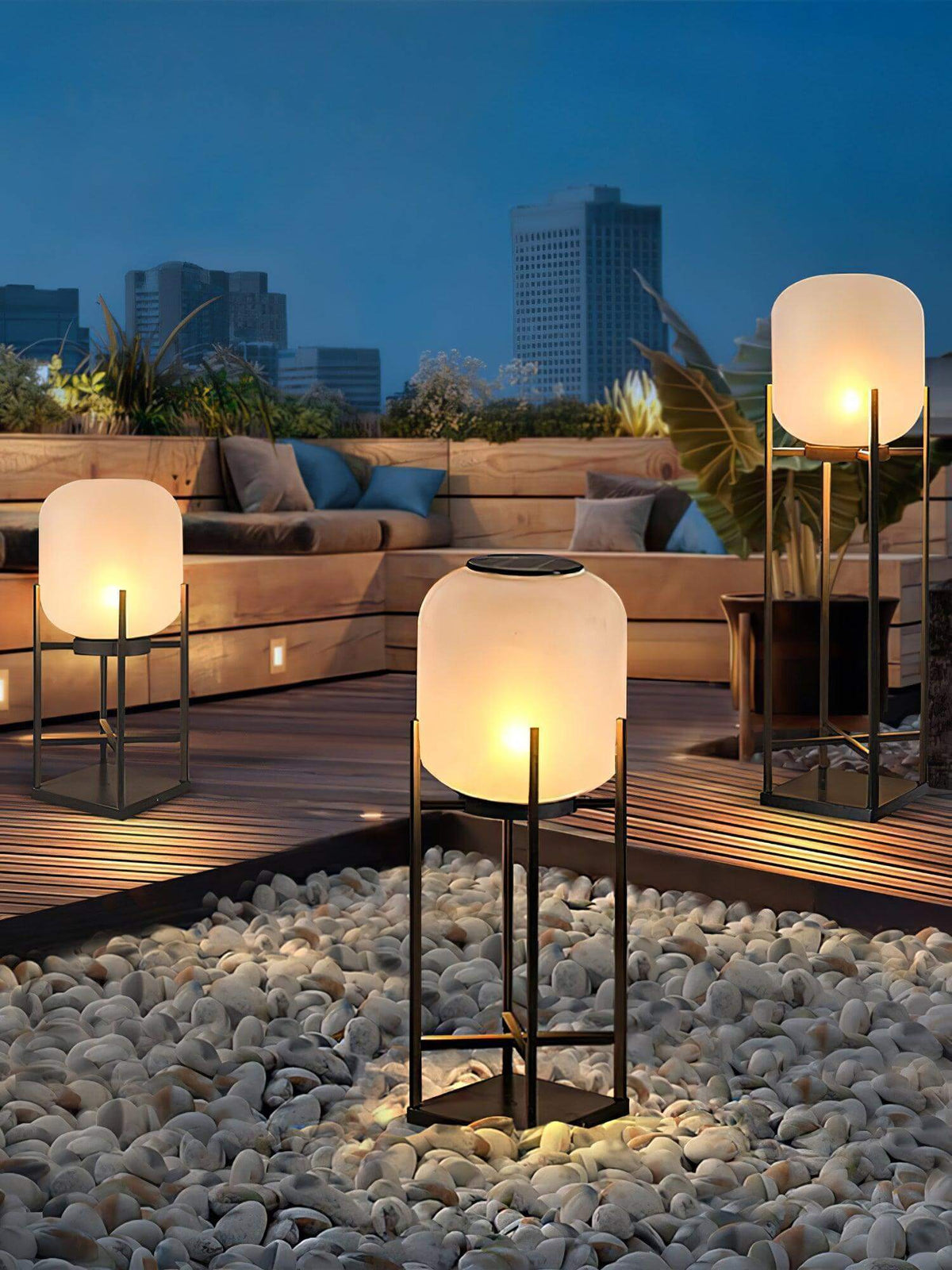 Solar-LED-Terrassen-Laternenpfahl 48 cm, einstellbare Farbtemperatur, Edelstahl, wetterbeständige Garten- und Wegbeleuchtung