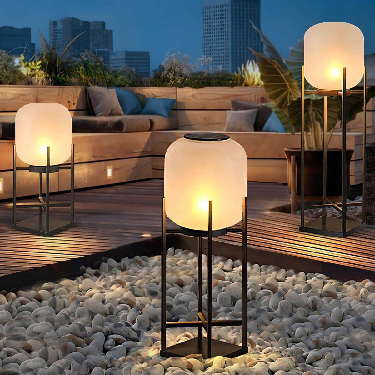 Solar-LED-Terrassen-Laternenpfahl 48 cm, einstellbare Farbtemperatur, Edelstahl, wetterbeständige Garten- und Wegbeleuchtung