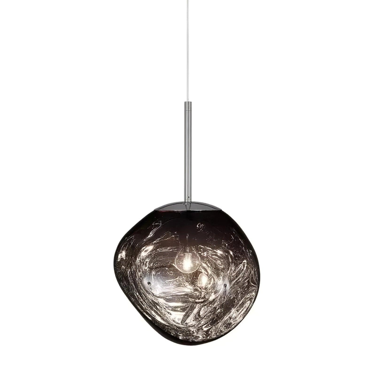 Hanging Dome Shade with Reflective Finish – Adjustable Drop Fixture for Kitchen Island, Dining Room, Bedroom – Metal Construction with E26 S | Thomler