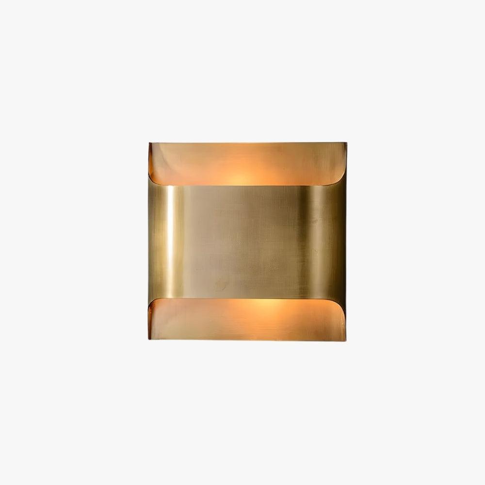 Mid-Century Brass Sconce G9 Socket Indoor Ambient Fixture 10 in Square for Bedroom Hallway Living Room Accent Lighting Warm Glow | Thomler