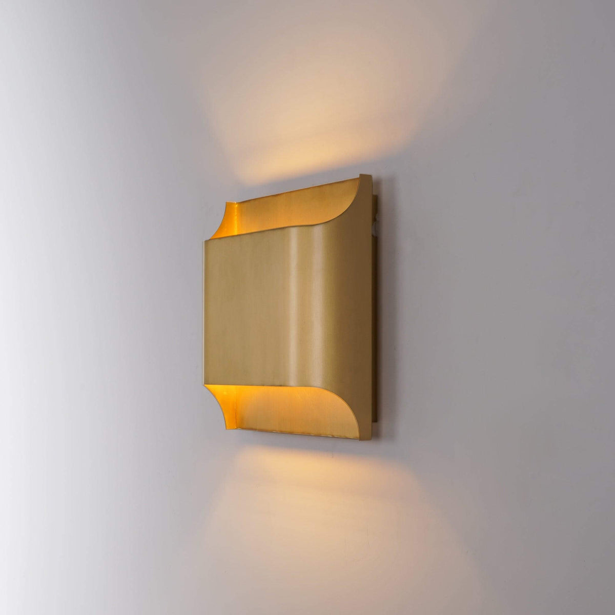 Mid-Century Brass Sconce G9 Socket Indoor Ambient Fixture 10 in Square for Bedroom Hallway Living Room Accent Lighting Warm Glow | Thomler