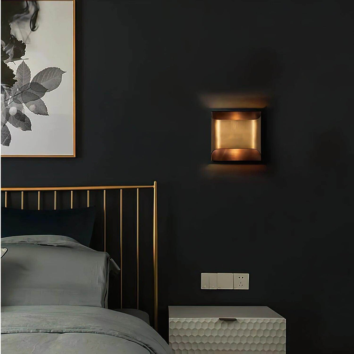 Mid-Century Brass Sconce G9 Socket Indoor Ambient Fixture 10 in Square for Bedroom Hallway Living Room Accent Lighting Warm Glow | Thomler