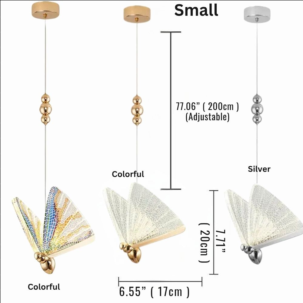LED Ceiling Fixture Glass Wing Shade Adjustable Cord Bedroom Accent Lamp Multi-Color Lighting for Dining Rooms Kids Rooms Reading Nooks | Thomler