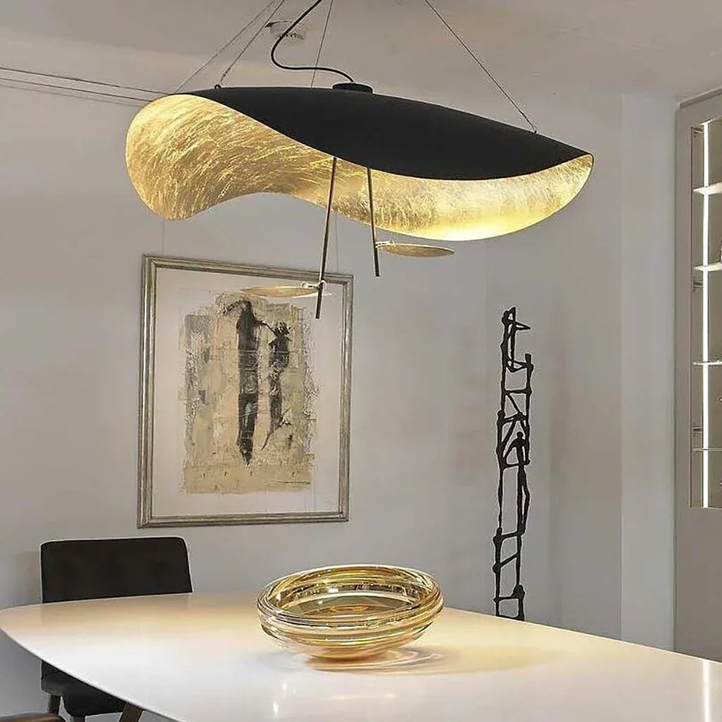 Modern LED Overhead Fixture 17W Metal Hanging Light Black White Gold for Kitchen Dining Room Bedroom Ceiling Mounted | Thomler