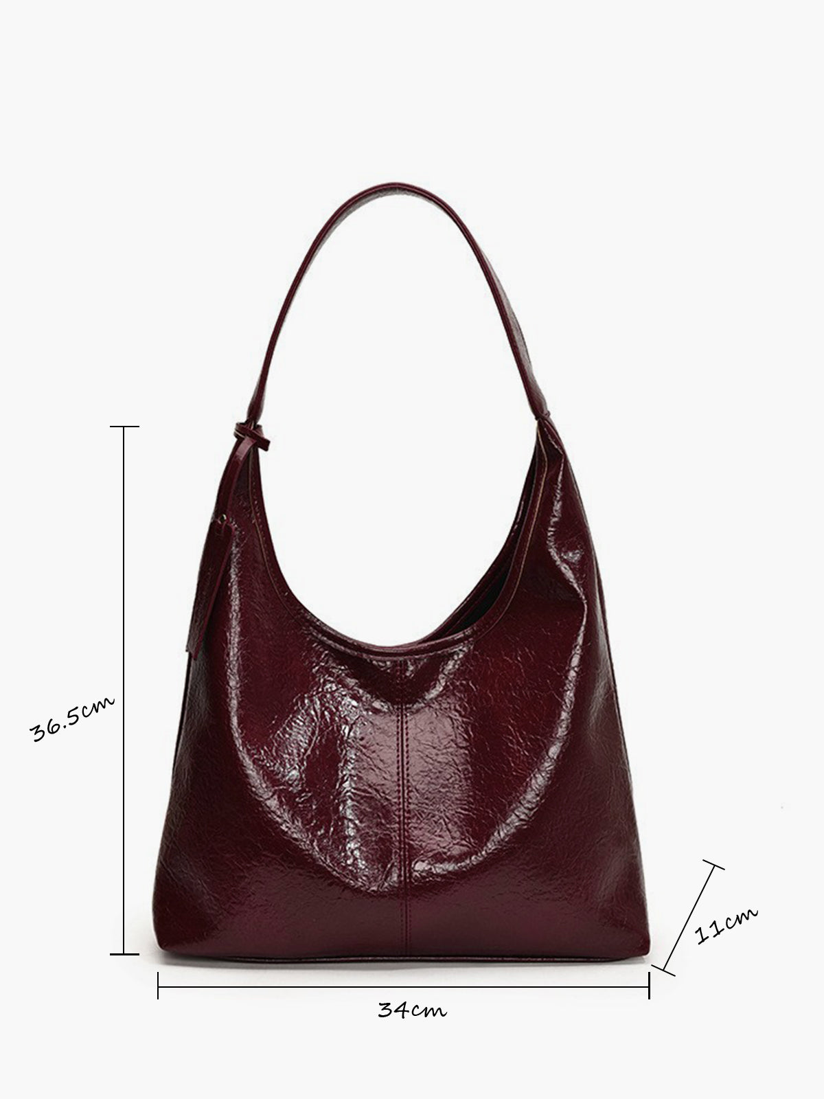 Bolso hobo estructurado suave y brillante