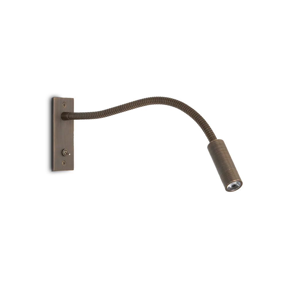 Flexible Gooseneck LED Reading Sconce 14 in Aluminum Indoor Wall Light for Bedroom Hallway Study Modern Task Lighting Push Button Switch | Thomler