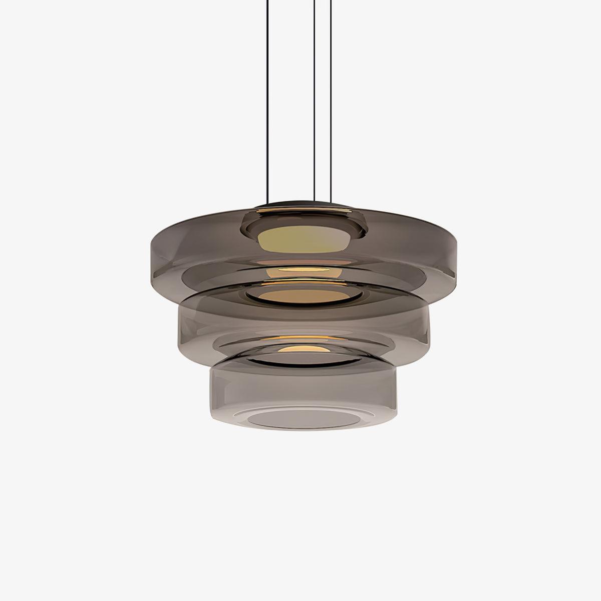 Gelaagde glazen hanglamp LED plafondverlichting met meerdere niveaus voor kookeiland eetkamer moderne getrapte kroonluchter in hoogte verstelbaar | Thomler