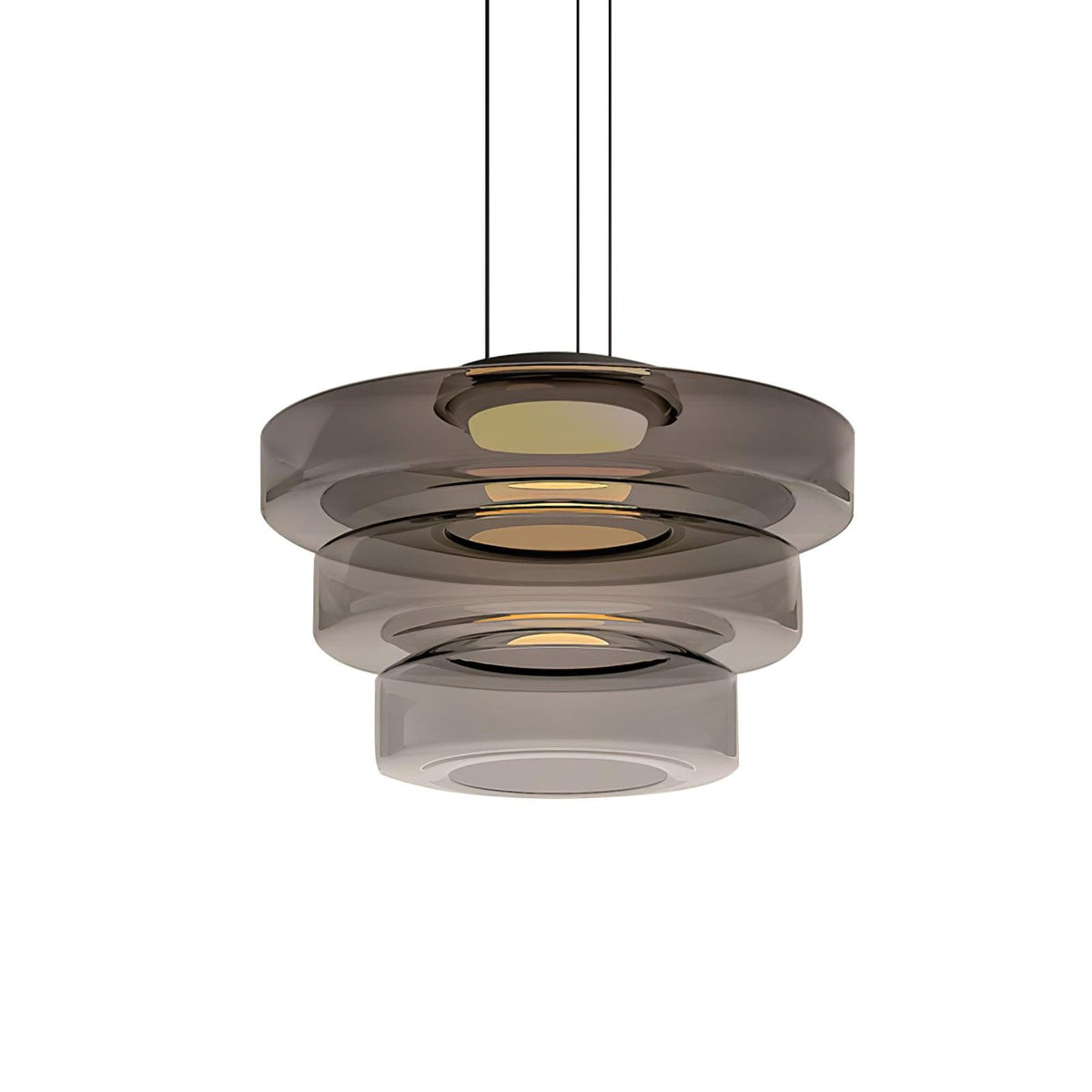 Gelaagde glazen hanglamp LED plafondverlichting met meerdere niveaus voor kookeiland eetkamer moderne getrapte kroonluchter in hoogte verstelbaar | Thomler