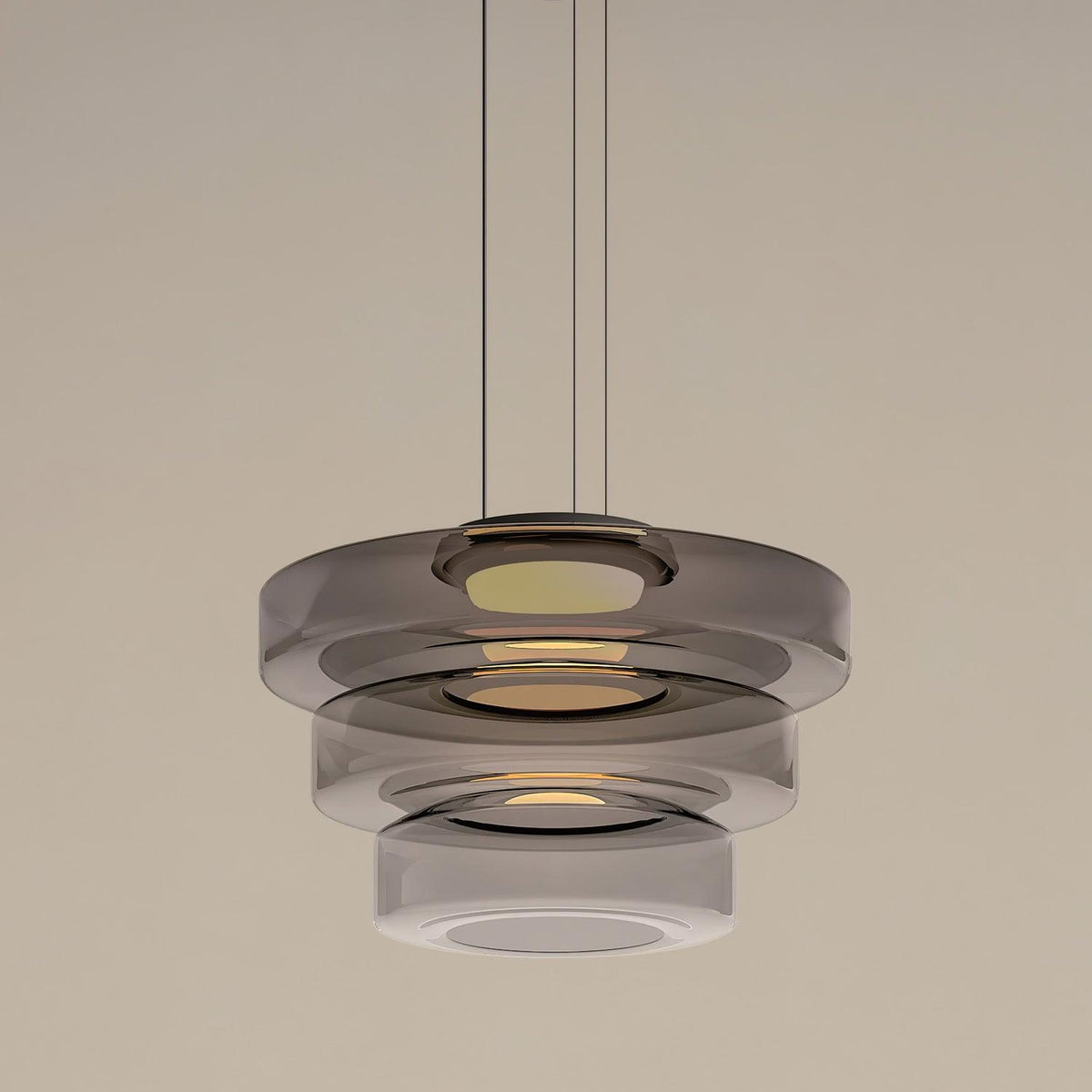 Gelaagde glazen hanglamp LED plafondverlichting met meerdere niveaus voor kookeiland eetkamer moderne getrapte kroonluchter in hoogte verstelbaar | Thomler