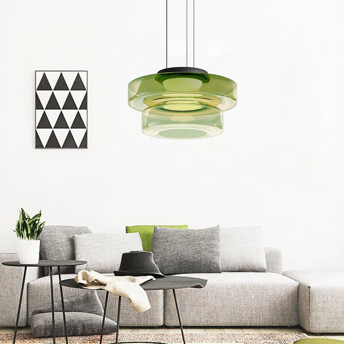 Gelaagde glazen hanglamp LED plafondverlichting met meerdere niveaus voor kookeiland eetkamer moderne getrapte kroonluchter in hoogte verstelbaar | Thomler