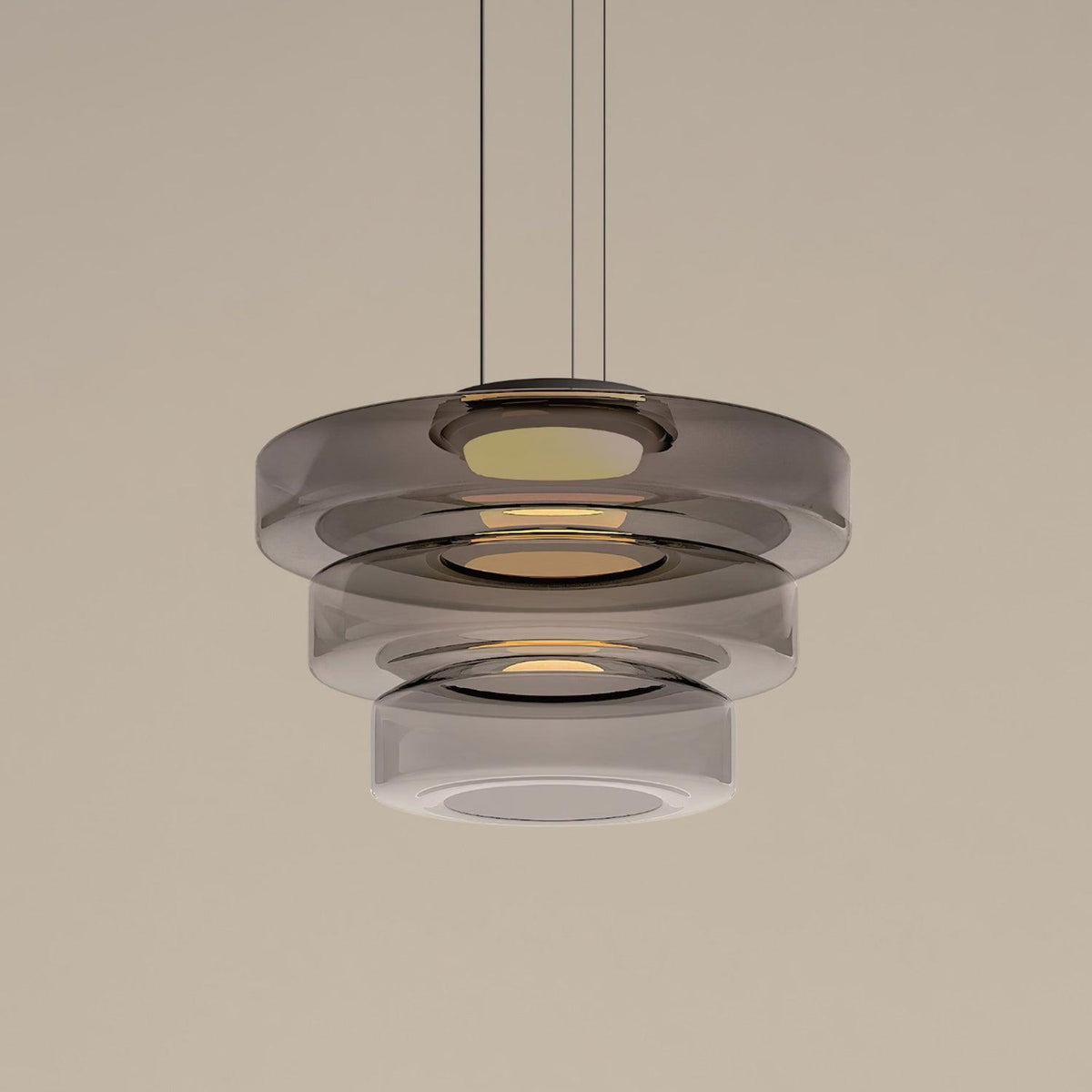 Gelaagde glazen hanglamp LED plafondverlichting met meerdere niveaus voor kookeiland eetkamer moderne getrapte kroonluchter in hoogte verstelbaar | Thomler