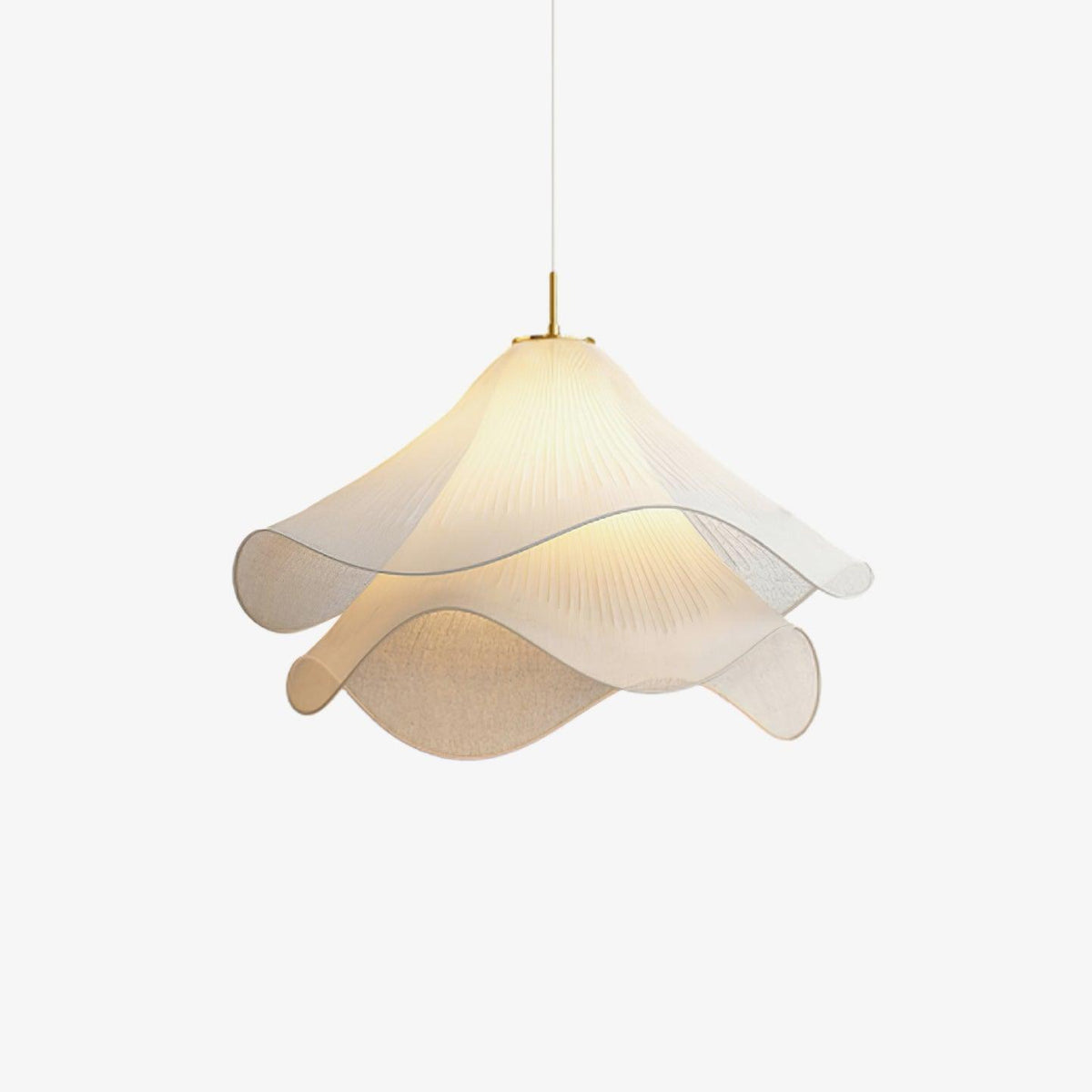Lámpara colgante de pétalos de flores en capas, blanca y dorada, 24 pulgadas de diámetro, altura ajustable para comedor, cocina, dormitorio, sobre la mesa o isla | Thomler