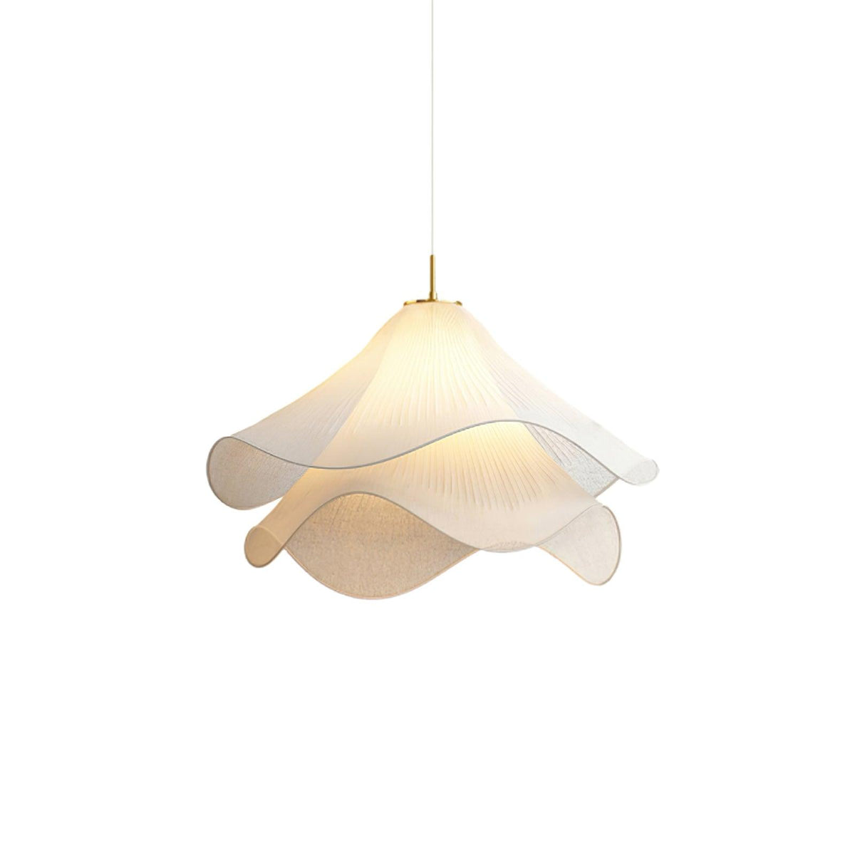 Lámpara colgante de pétalos de flores en capas, blanca y dorada, 24 pulgadas de diámetro, altura ajustable para comedor, cocina, dormitorio, sobre la mesa o isla | Thomler