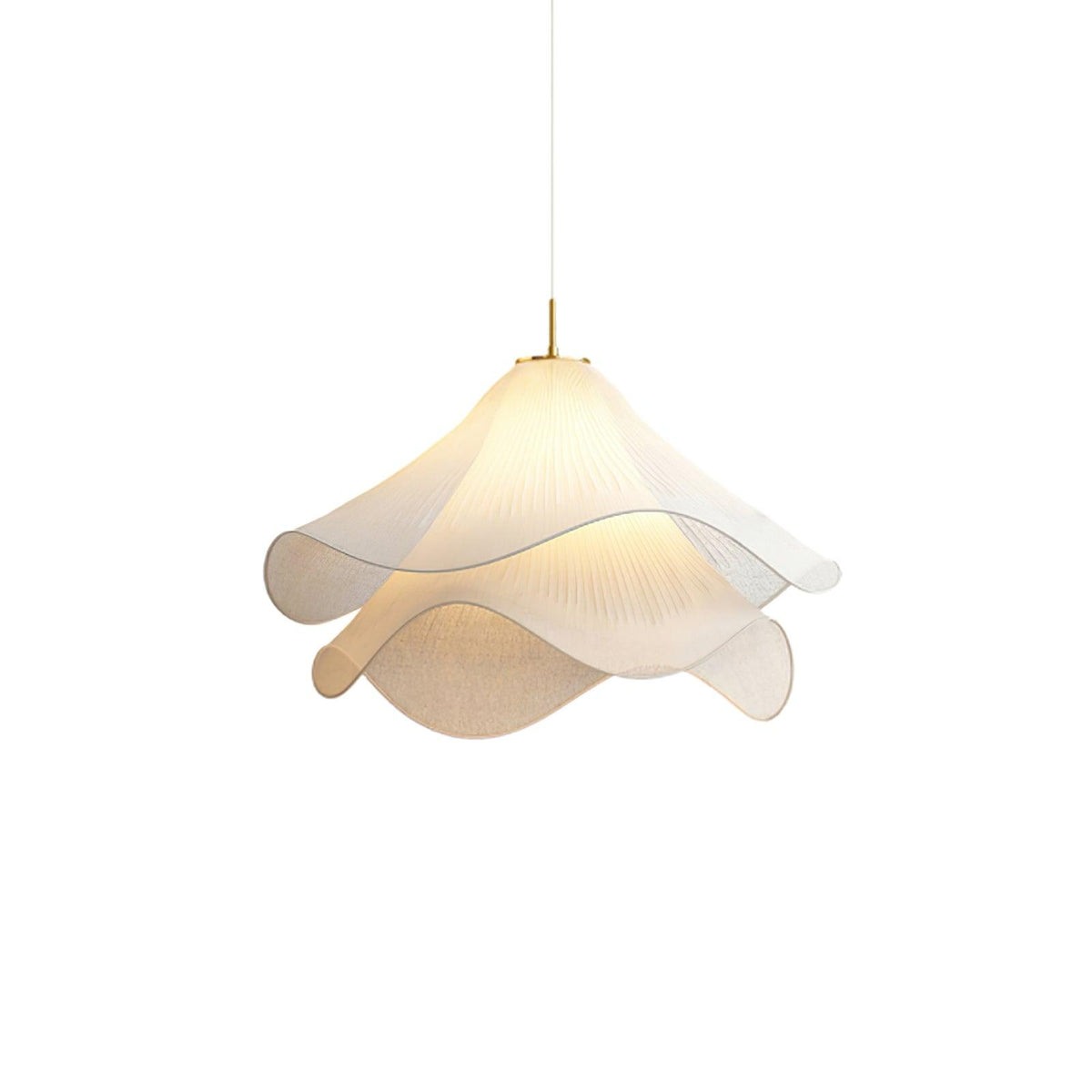 Lámpara colgante de pétalos de flores en capas, blanca y dorada, 24 pulgadas de diámetro, altura ajustable para comedor, cocina, dormitorio, sobre la mesa o isla | Thomler