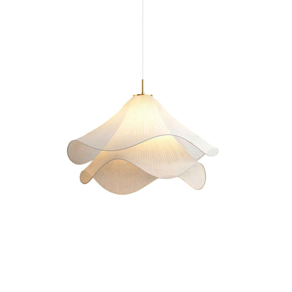 Lámpara colgante de pétalos de flores en capas, blanca y dorada, 24 pulgadas de diámetro, altura ajustable para comedor, cocina, dormitorio, sobre la mesa o isla | Thomler