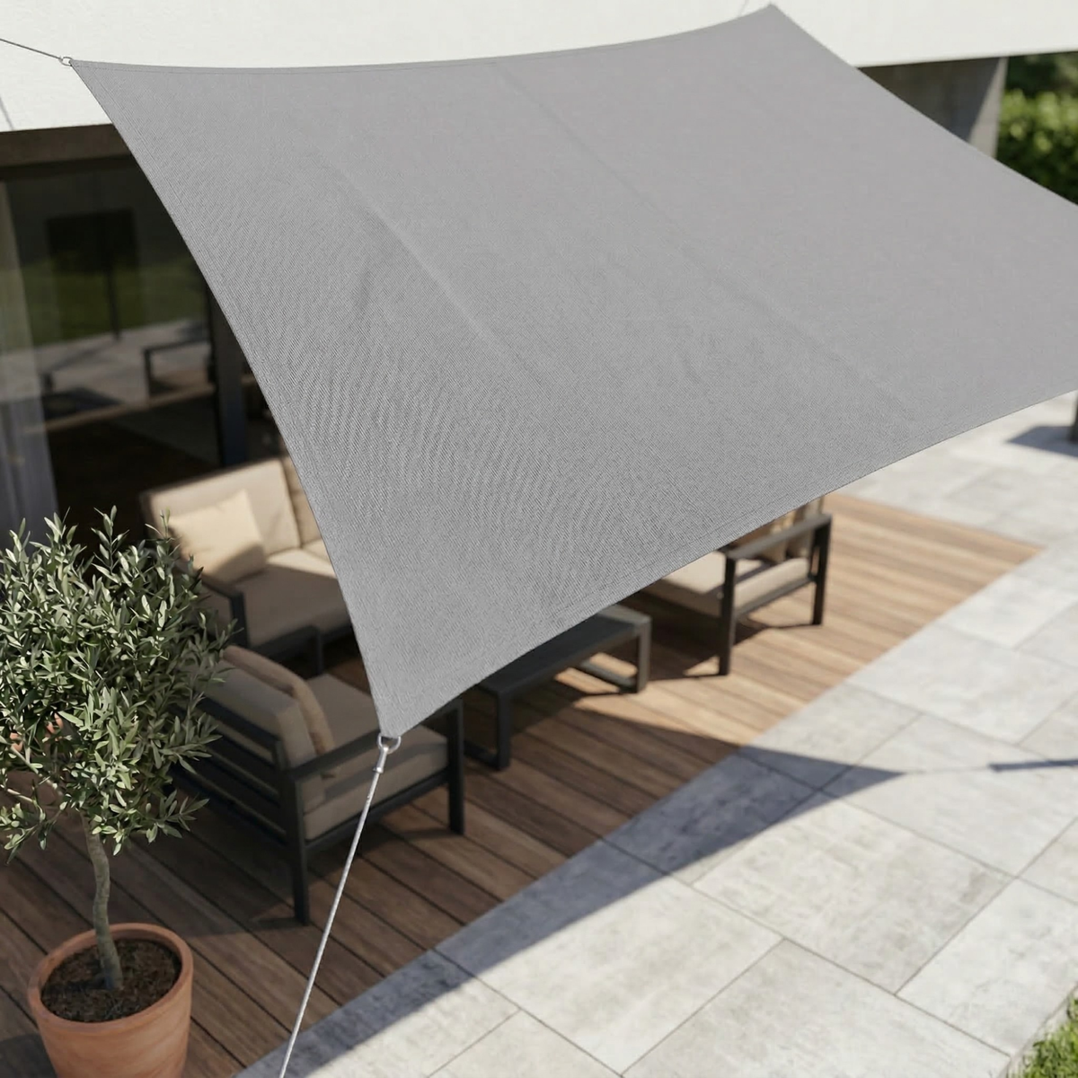 Toldo rectangular 10×16.5 pies, resistente al agua, parasol para terraza, patio, piscina, balcón, pérgola, cenador, porche, toldo, refugio con 98% de protección UV con cuerda T | Thomler