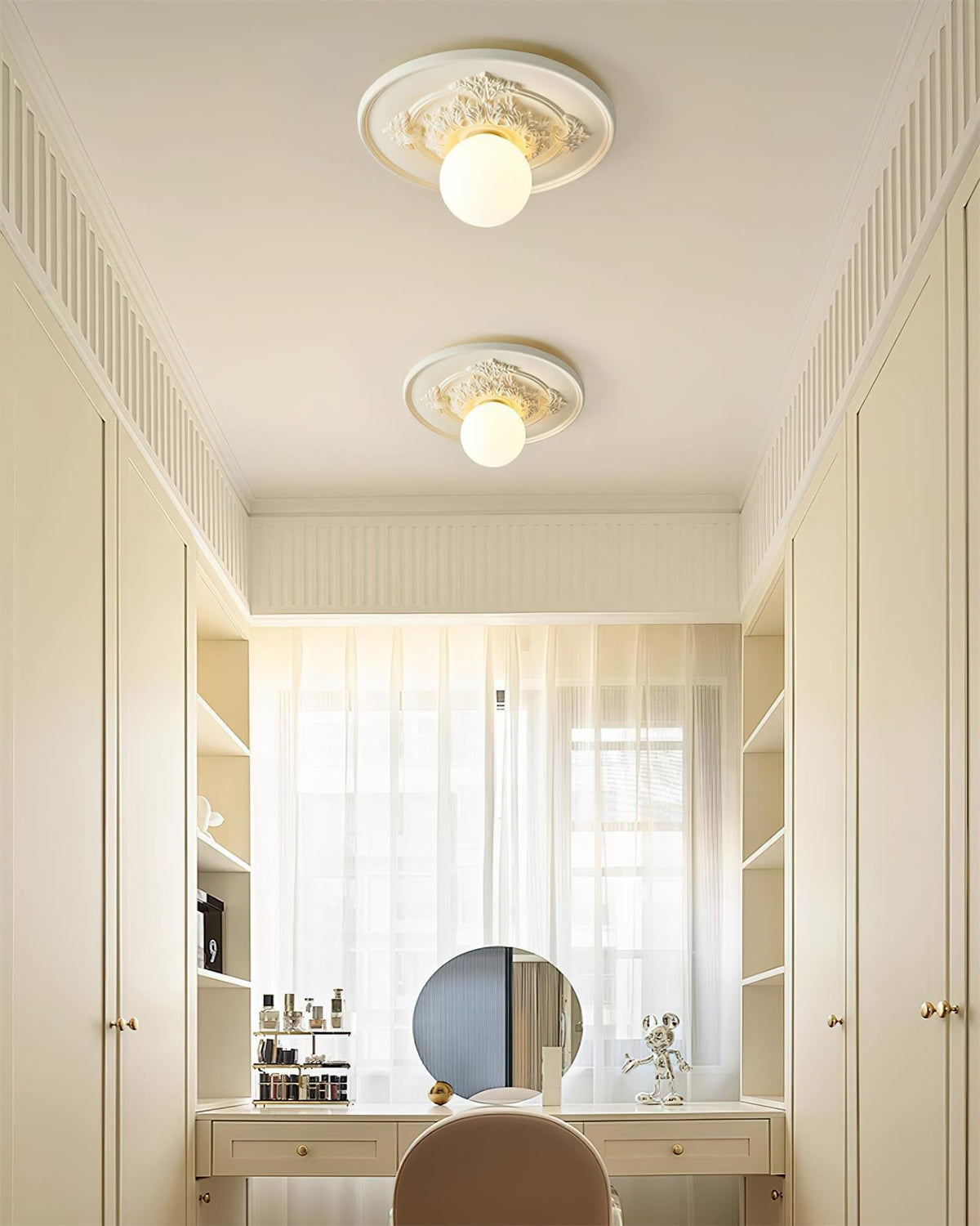 Acryl Plafonnière 35 cm Beige Slaapkamer Woonkamer Decoratieve Armatuur Laag Profiel Wandlamp Sfeerverlichting | Thomler