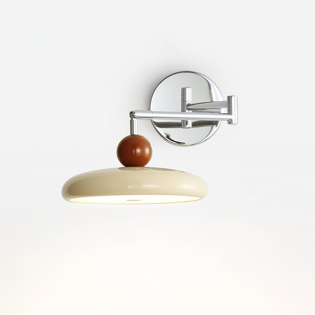 Aplique compacto enchufable con temperatura LED ajustable y detalles cromados para dormitorio, sala de estar, pasillo y rincón de lectura | Iluminación interior moderna | Thomler