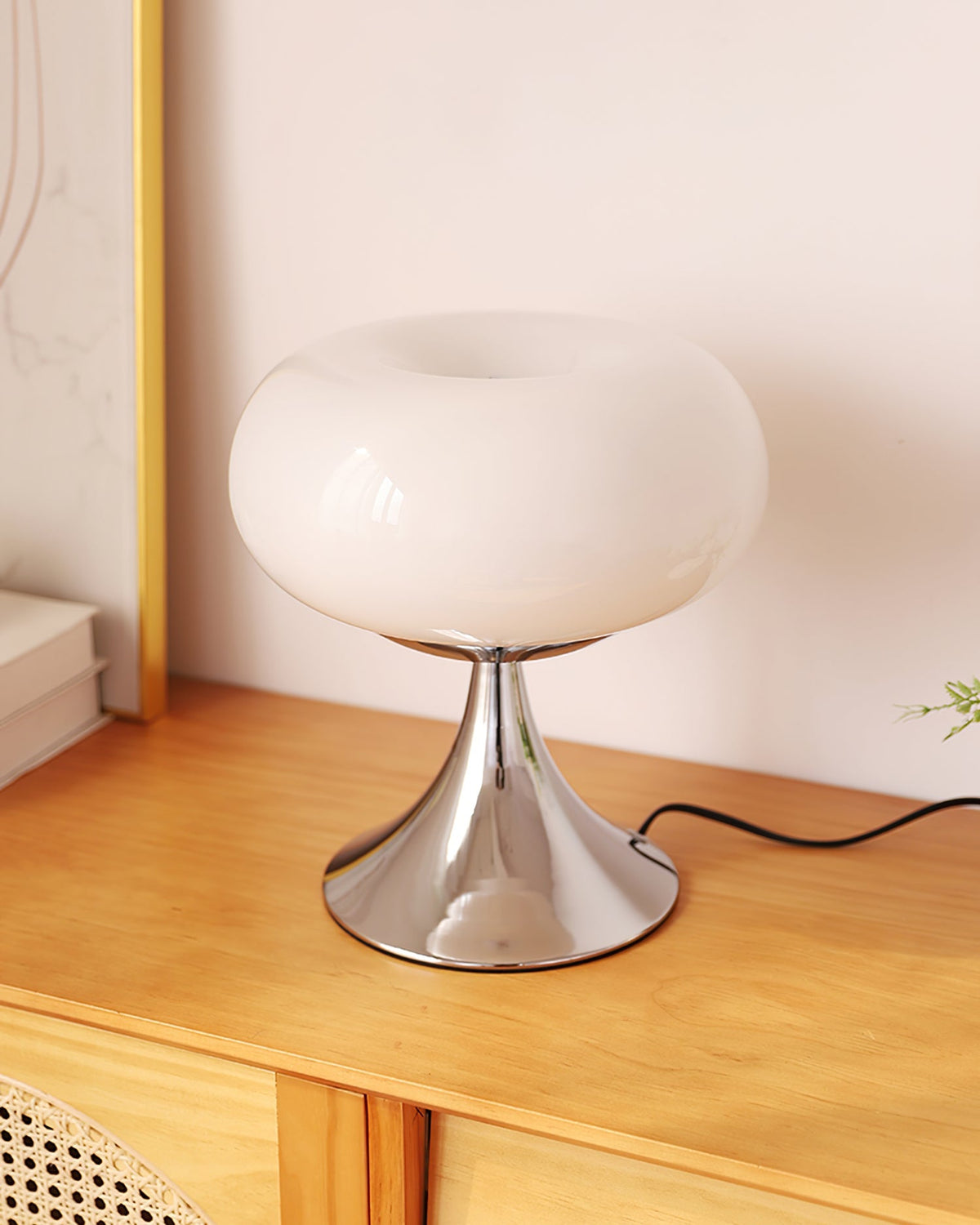 LED Desk Lamp 11 Inch Metal Glass Construction Modern Accent Light for Bedroom Office Nightstand Chrome White Green Cream Indoor | Thomler