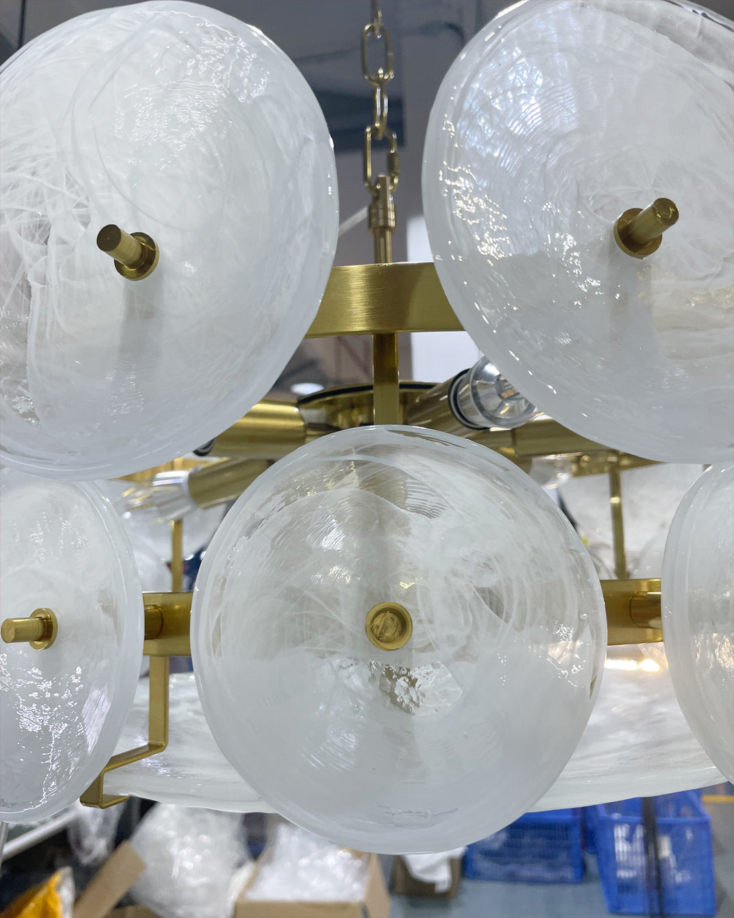 Gelaagde glazen schijfhangerlamp voor de eetkamer – Amberkleurige ronde plafondlamp – Verstelbare hanglamp voor kookeiland woonkamer | Thomler
