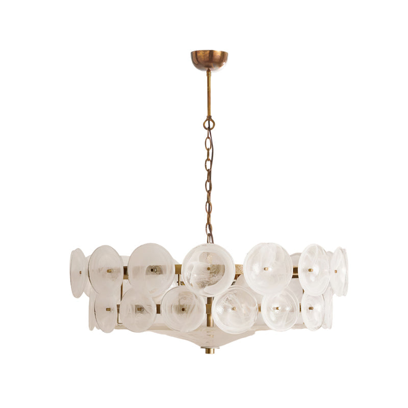 Gelaagde glazen schijfhangerlamp voor de eetkamer – Amberkleurige ronde plafondlamp – Verstelbare hanglamp voor kookeiland woonkamer | Thomler