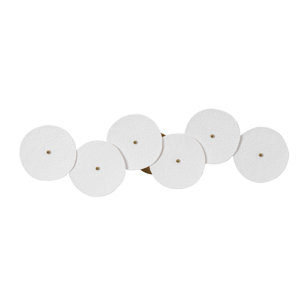 Aplique de pétalo esculpido dorado y blanco, lámpara LED Art Déco para pasillo, sala de estar, meditación, dormitorio, acento, 19.7 pulgadas, montaje en pared, iluminación interior | Thomler