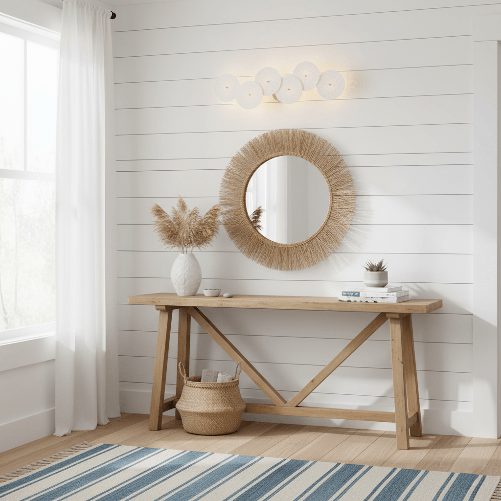Aplique de pétalo esculpido dorado y blanco, lámpara LED Art Déco para pasillo, sala de estar, meditación, dormitorio, acento, 19.7 pulgadas, montaje en pared, iluminación interior | Thomler