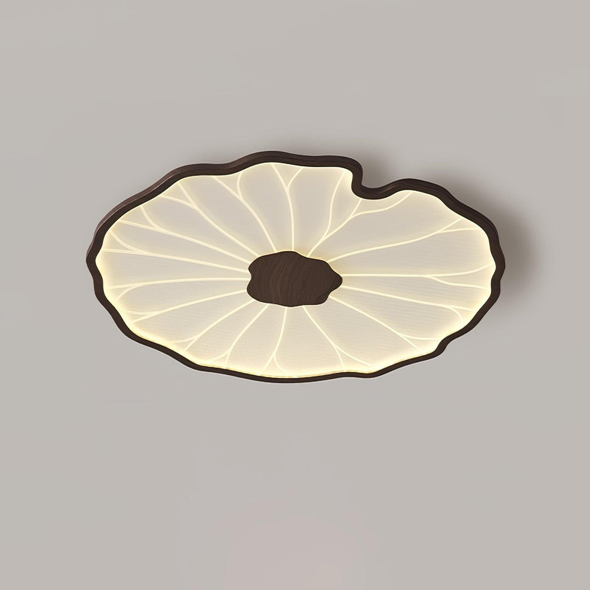 Wood LED Flush Mount Ceiling Light 28 inch Contemporary Fixture for Bedrooms & Living Rooms Modern Home Lighting | Thomler
