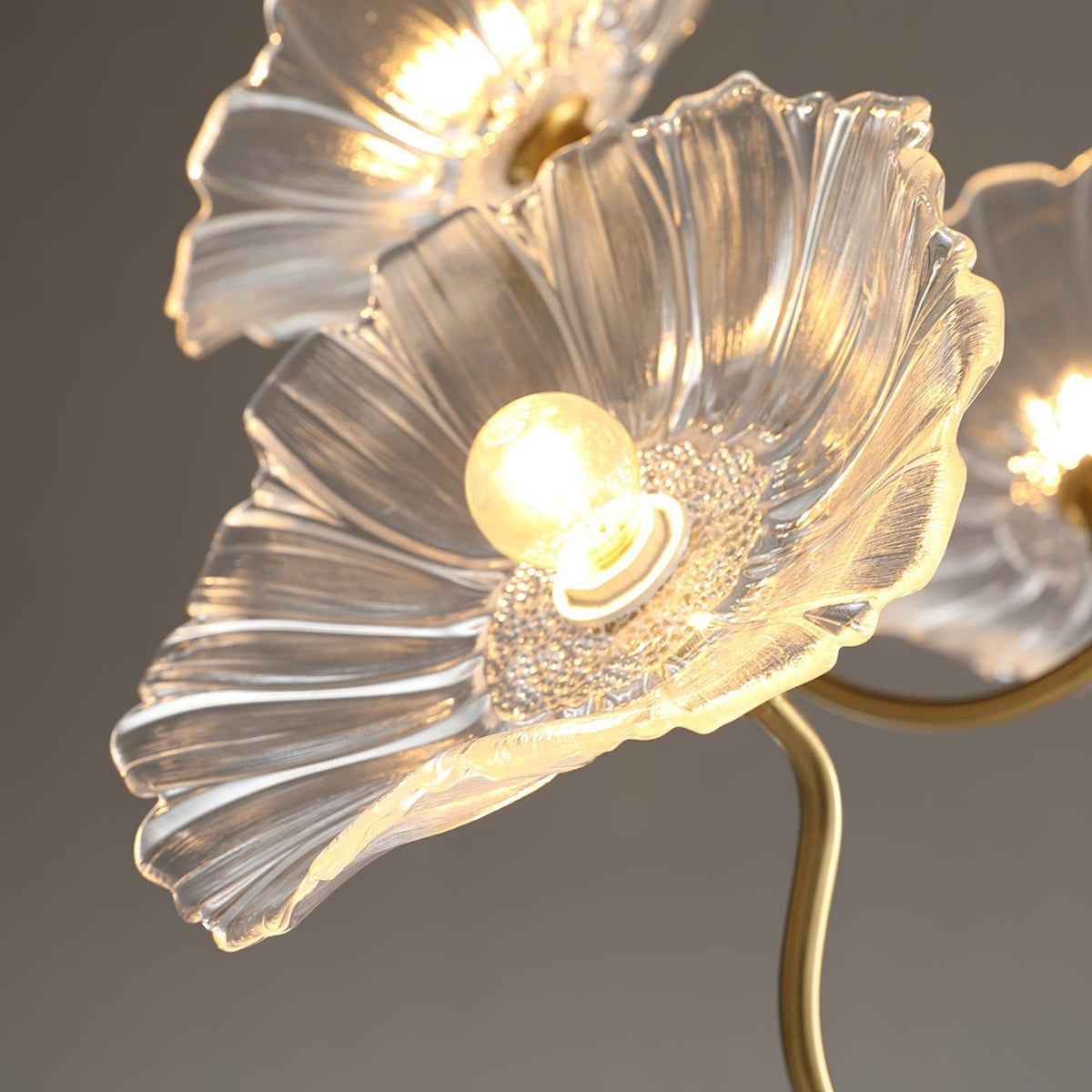 Lámpara colgante botánica de cristal de 35 pulgadas con acabado dorado para comedor, sala de estar o vestíbulo, iluminación ambiental superior | Thomler
