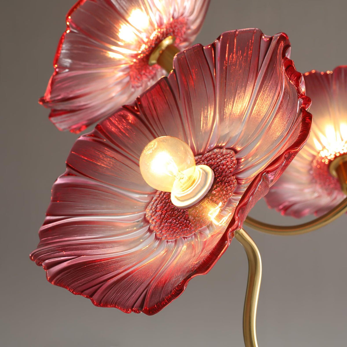 Lámpara colgante botánica de cristal de 35 pulgadas con acabado dorado para comedor, sala de estar o vestíbulo, iluminación ambiental superior | Thomler