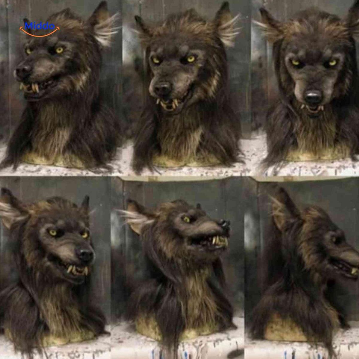 Werewolf Head Mask with Glow Effect – Realistic Latex Halloween Costume Mask
