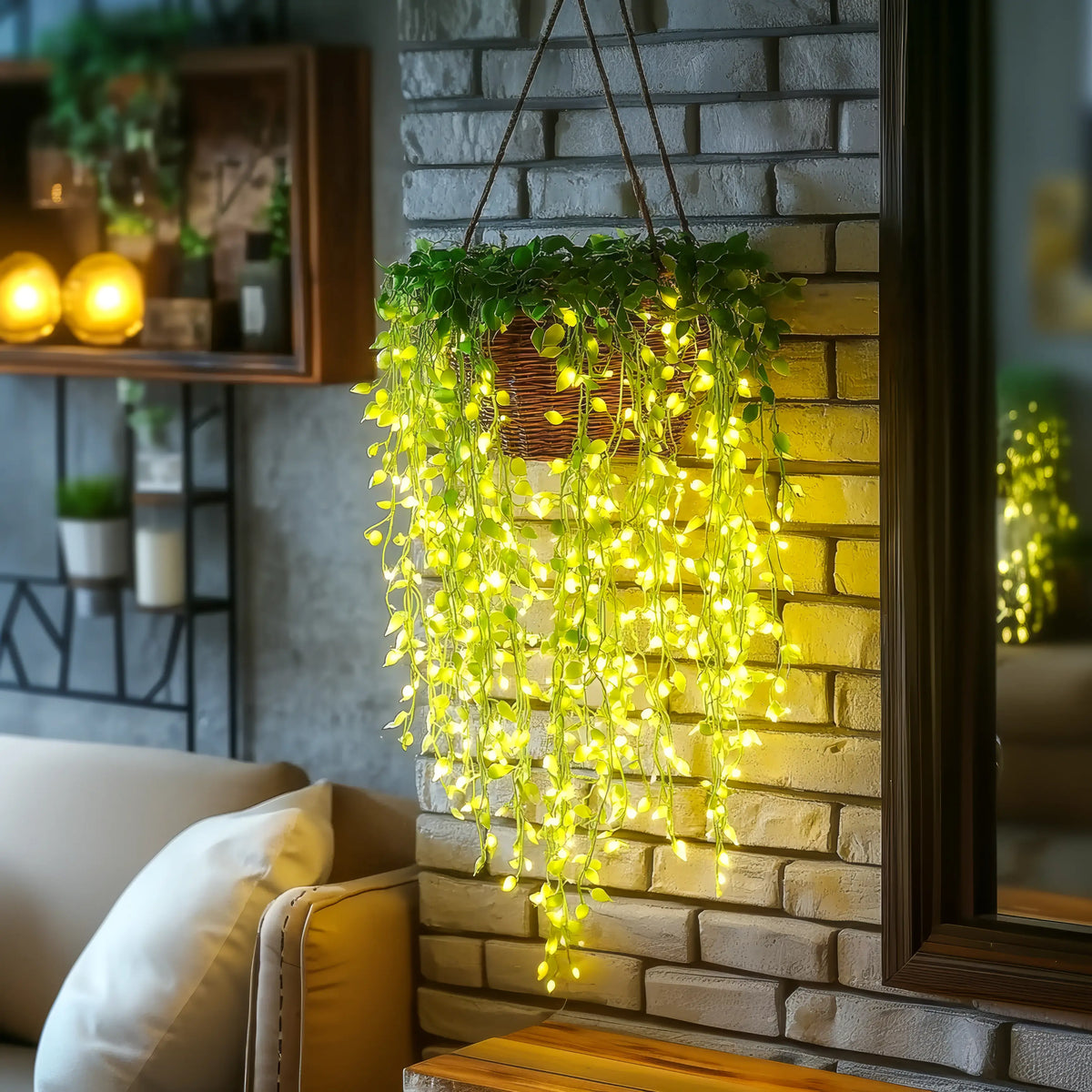 LED-verlichte klimoprank met afstandsbediening – 100 warmwitte lichtjes, 3 meter kunstmatige groene slinger voor slaapkamer, woonkamer, feest- en seizoensdecoratie