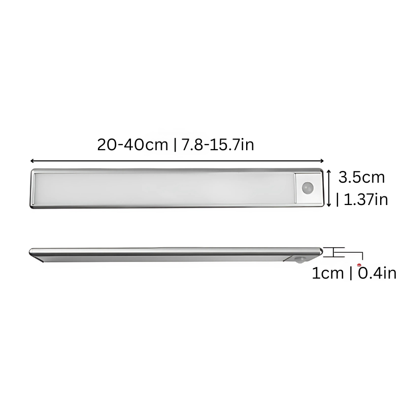 LED-Lichtleiste mit Bewegungssensor und Magnethalterung für Schränke, Flure & Treppen – 3 Größen, per USB aufladbar