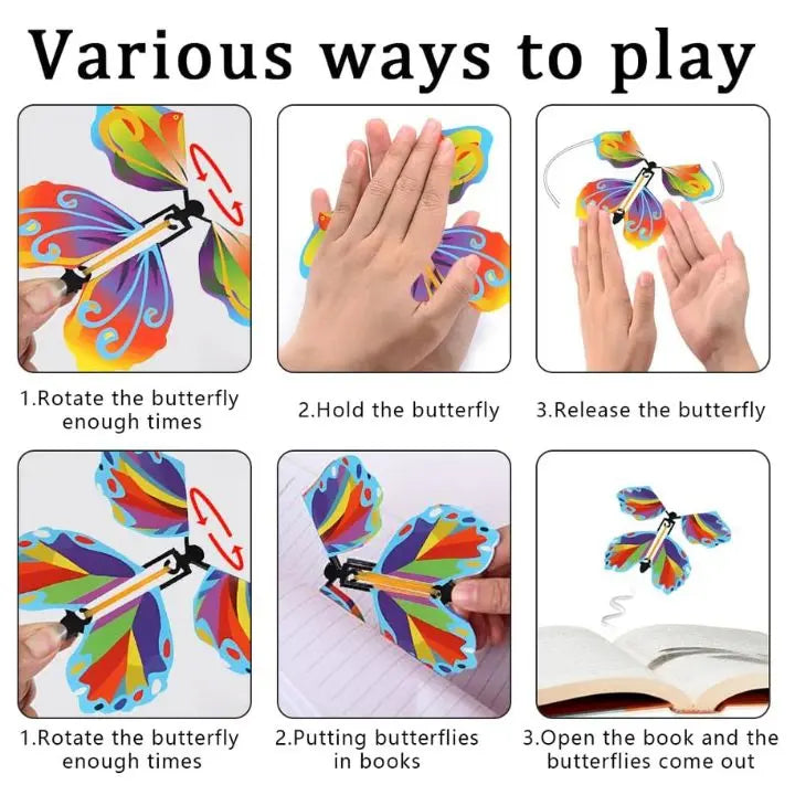 Wind-Up Paper Butterflies for Cards and Gift Boxes – 15-Pack Reusable Surprise Inserts for Birthdays, Parties, Celebrations | Thomler