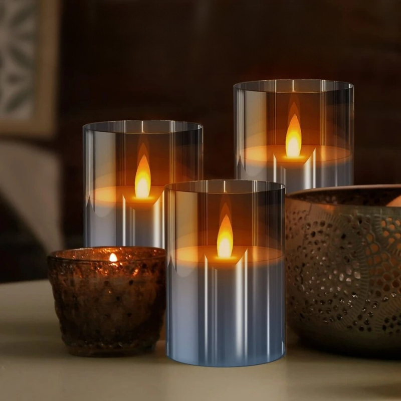Battery-Operated LED Pillar Candles with Flickering Flame & Timer – Flameless Candle Lights for Home Decor, Weddings, Holidays