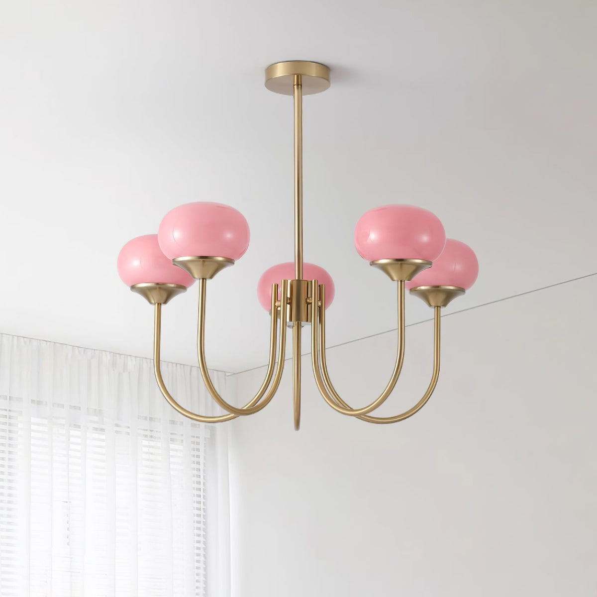 Lámpara de techo colgante de múltiples cabezales con pantallas de vidrio de colores, 18-26 pulgadas, acabado metálico para comedor, dormitorio, isla de cocina, iluminación superior E2