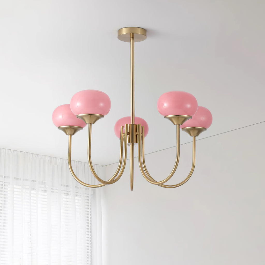 Lámpara de techo colgante de múltiples cabezales con pantallas de vidrio de colores, 18-26 pulgadas, acabado metálico para comedor, dormitorio, isla de cocina, iluminación superior E2