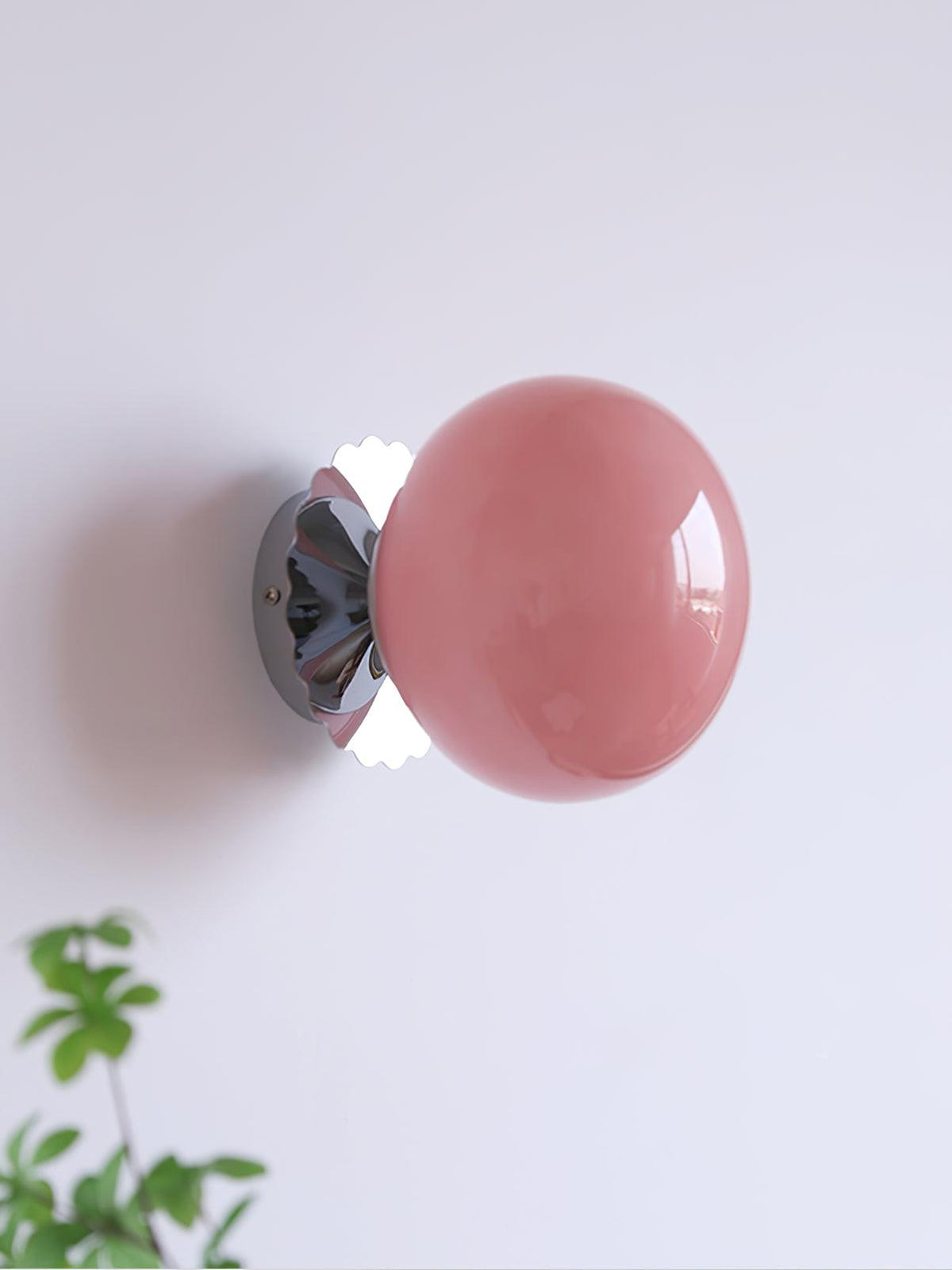 Aplique de cristal rosa ajustable con marco de metal para dormitorio, pasillo y sala de estar | Lámpara de techo y pared para interiores con base E26 E27 | Thomler