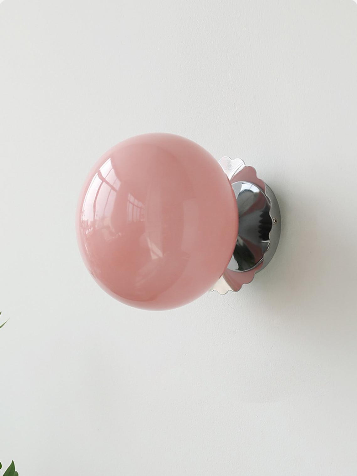 Aplique de cristal rosa ajustable con marco de metal para dormitorio, pasillo y sala de estar | Lámpara de techo y pared para interiores con base E26 E27 | Thomler