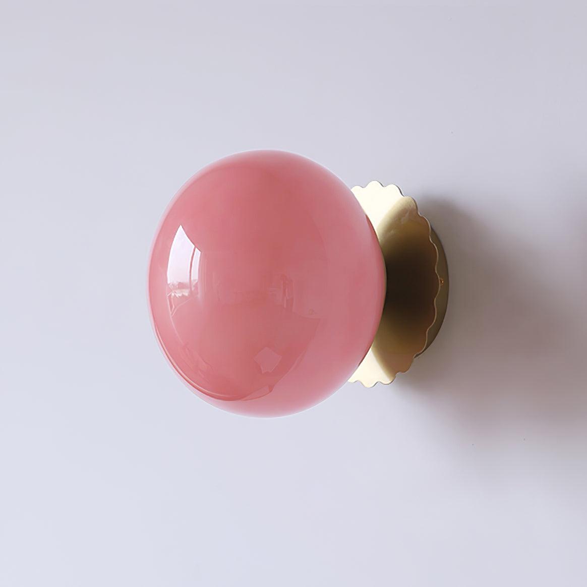 Aplique de cristal rosa ajustable con marco de metal para dormitorio, pasillo y sala de estar | Lámpara de techo y pared para interiores con base E26 E27 | Thomler